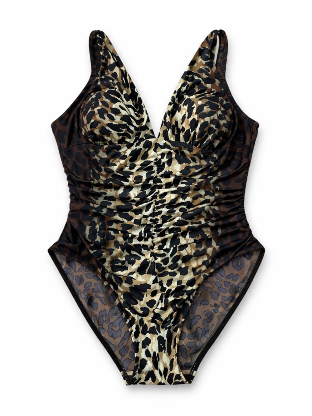 Miraclesuit Leopard Print One-Piece Swimsuit in Brown and Black